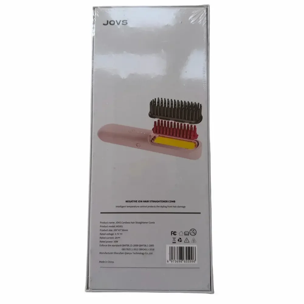 JOVS Negative Ion Hair Straightener Comb Cordless Tool Travel Portable NEW Box